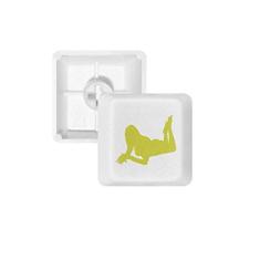 Kit de atualização para jogos com teclado mecânico PBT de cabelo longo amarelo