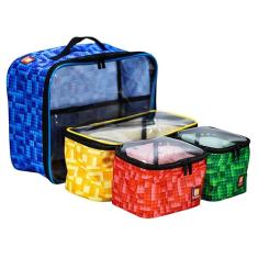 Remobia Hicol Conjunto organizador de brinquedo infantil de 4 peças para blocos de construção Lego com parte superior transparente de poliuretano termoplástico transparente, pequenos sacos