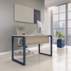 Mesa Madeira 134cm X 60cm M134/60p25 Nogueira/Azul