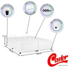 Cama Box Baú Castor Casal Queen Bipartida - Alto Padrão  - Resistente 