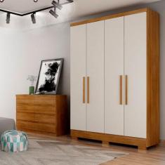 Guarda Roupa Quartzo 4 Portas 2 Gavetas com 6 Pés - Novo horizonte, Cu