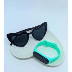 Kit Relógio Infantil Meninas Digital Led Prova água Bracelete Silicone