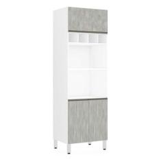 Paneleiro Perola 70 Cm Duplo Nicho Branco C/ Concreto - LUCIANE