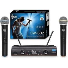 Microfone dylan duplo sem fio uhf dw-602 palco