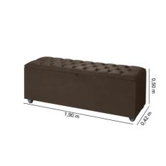 Baú Recamier Divã Sara Capitonê 190cm Para Cama King - AV - AV MOVEIS,