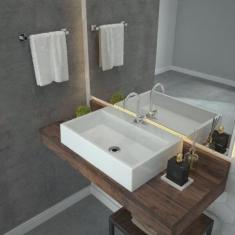 Kit Cuba RT55 com Torneira 1198 Metal e Válvula 1 Polegada e Sifão Cromado e Flexível Compace