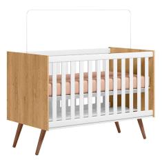 Berço Americano Q Encanto 3820 Retrô Freijó Toq Branco Acetinado - Qmovi