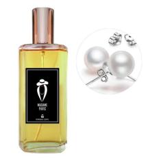Perfume Feminino Madame Paris + Brinco Prata Pérola - Essência Do Bras