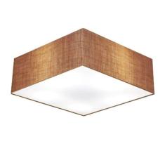 Plafon Quadrado Vivare Md-3051 Cúpula Em Tecido 15/45x45cm - Bivolt Palha 127/220v