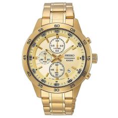 Relógio seiko masculino cronógrafo dourado sks646b1 c1kx