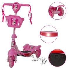 Patinete p Crianças da Barbie 3 Rodas Luz e Som Brinquedo