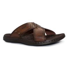 Chinelo Masc Pegada Couro Anilina Pinhão 131222-01 Tamanho:40;Cor:Marrom