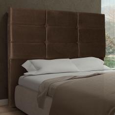 Cabeceira Casal 1,40m Toquio Suede Marrom Dal Poz Estofados