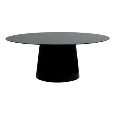 Mesa de Jantar Cone Oval 160x90cm Laqueada Preto