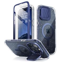 i-Blason Capa para iPhone 15 Pro com suporte, [compatível com MagSafe] [suporte de capa de câmera] [protetor de tela embutido], capa de telefone fina e elegante para iPhone 15 Pro, série CosMag,