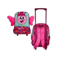 Mochila Infantil Escolar Borboleta Rodinha Rosa