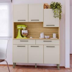 Armário de Cozinha Modena 6 Portas 2 Gavetas Freijó/Soft - Kits Paraná