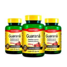 Kit 03 Guaraná 500mg com 60 Capsulas Maxinutri