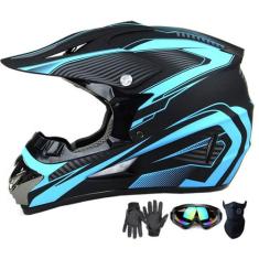 Capacete de motocross SanQing Trend Full Face certificado DOT azul 