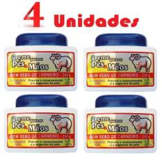 Kit com 4 Creme Para Pés E Mãos Sebo De Carneiro Sanjully - San Jully