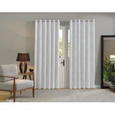 Cortina Grande Jacquard para sala quarto 4 x 2,5 m Admirare, Branca