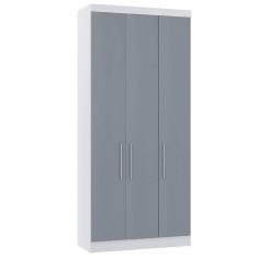 Guarda Roupa Modulado 101,50cm 3 Portas Alpes Luciane Móveis Branco Pf Com Grey Sky Pf