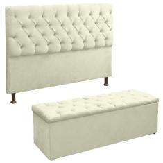 Cabeceira + Recamier Lana Tamanho Queen 160cm Para Cama Box - VANIA DE