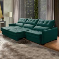 Sofá Retrátil 6 Lugares 290 Cm Legacy Reclinável Mola Bonnel Braço Fin