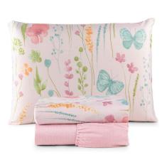 Jogo de Lençol Solteiro 3 Peças Percal 300 Fios Estampado Lisboa - Lin