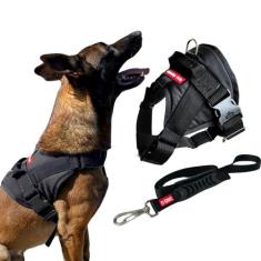Coleira Peitoral com Guia para Cachorro Estilo SWAT - Tamanhos Variado