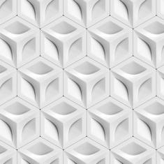 Papel De Parede 3D Circulos Bumerangue Geometrico Adesivo