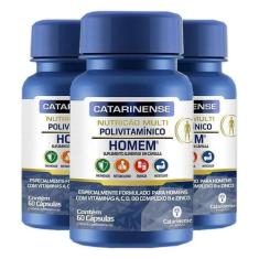 Kit 3 Polivitamínico Homem Catarinense 60 Cápsulas