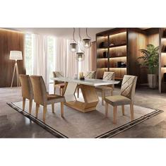 Conjunto Sala de Jantar Lara 6 Cadeiras Berlim Rufato