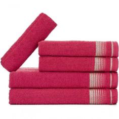 Jogo De Toalhas Luxury Soft Beka Banho + Rosto + 1 Piso Luxo Cereja - 