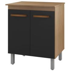 Balcao Multiuso 70cm 2 Portas 9240 Savana Preto Mobbs