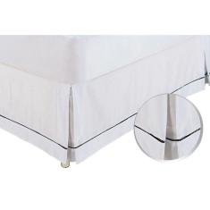 Saia Cama Box Casal Babado Ponto Palito Branco (140x190) - Ortobom