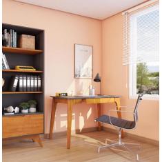 Escrivaninha Mesa Escritório Club 1 Gaveta 120cm Artemobili Preto E Ga