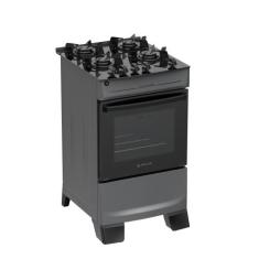 Fogão 4 Bocas Atlas Mônaco Top Glass Mesa de Vidro, Titanium, Bvolt