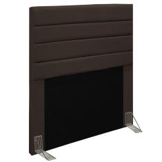 Cabeceira Cama Box Solteiro 90cm Rubi D10 Suede Marrom