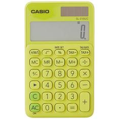 Calculadora Portátil Casio c/ visor amplo 10 dígitos e alimentação Dupla Casio, Verde