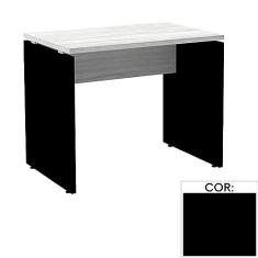 Mesa de Escritório Pé Painel Pe25 em Mdp 90 x 45 cm Preta com Base Preta