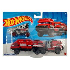 Hot Wheels Caminhão Super Rigs E Carrinho 1:64 - Mattel Bdw51