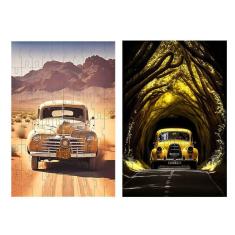 Kit 4 Quebra-Cabeças Atividades Carros Irados 40 Peças