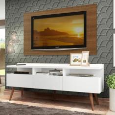 Rack Madesa Londres e Painel para TV até 55 Polegadas, Branco/Rustic