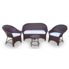 Conjunto de Sofá Fibra Sintética Munique - 1 Sofá 2L + 2 Poltronas + 1