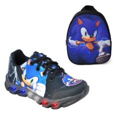 Tenis De Led Masculino Sonic Meninos Infantil Estilo Original + Mochil