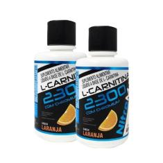 2x l-carnitina 2300 com chromium 480ml sabor laranja - NITROMAX