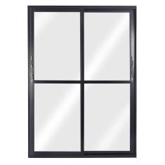 Porta Correr 2 Folhas Móveis Central Topsul 210x120cm Esquadrisul Preto