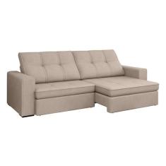 Sofá 4 Lugares Retrátil e Reclinável Flexforma Versalhes Cinza Urbano 