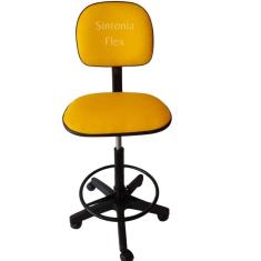 Cadeira Caixa Alta Com Aro E Com Rodízio Corano Amarelo